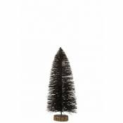 Sapin de Noël décoratif en plastique noir avec paillettes - Noir