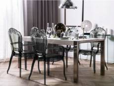 Set de 2 chaises de salle à manger transparentes noires vermont ii 168773