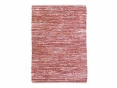 Skin - tapis en cuir tressé rose poudré 160x230