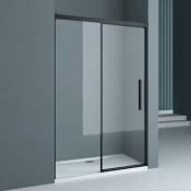 Sogood - Porte de douche coulissante pour niche paroi de douche transparente verre de sécurité avec revêtement anti-calaire Teramo12 140x195 cm