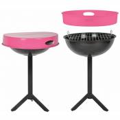 Table barbecue avec plateau amovible - Plateau rose