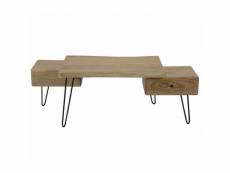 Table basse edge hinsk console d'appoint industrielle sellette salon en acacia et acier noir 45x60x130cm