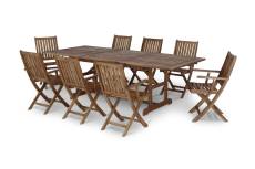 Table de jardin extensible 180/240×100 et 8 chaises