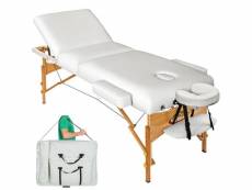 Table de massage pliante 3 zones - 10 cm d'épaisseur + housse blanc helloshop26 2008137