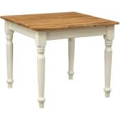 Table en bois massif 90x90 cm Table de cuisine de salle à manger carrée Table d'intérieur et d'extérieur à faible encombrement