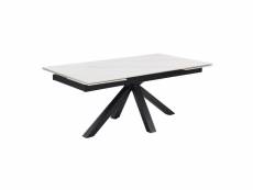 Table extensible 160-240 cm céramique blanc marbré pied croix - nevada 04 65087492_65087502