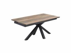 Table extensible 160-240 cm céramique effet bois pied