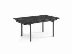Table extensible 160-240 cm céramique noir marbré