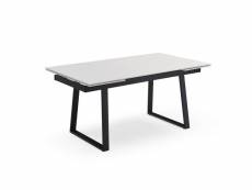 Table extensible 160/240 cm céramique blanc pieds