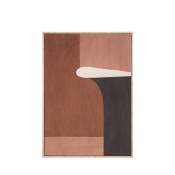 Tableau abstrait marron 70x50 cm