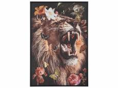 Tableau décoratif avec motif de lion 63 x 93 cm multicolore