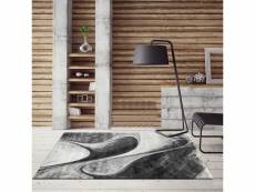 Tapis salon 40x60 cm rectangulaire madila gris entrée adapté au chauffage par le sol