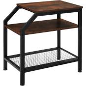 Tectake - Table d'appoint Style industriel 36,5 x 58,5 x 59,5 cm - Bois foncé industriel, rustique
