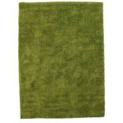 Thedecofactory - robin - Tapis à poils longs toucher laineux vert 133x180 - Vert