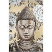 Toile peinte relief bouddha 60x90cm Atmosphera créateur d'intérieur - Multicolore