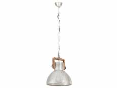 Vidaxl lampe suspendue industrielle 25 w argenté rond 40 cm e27 320529
