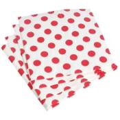 1001kdo - Lot de 20 serviettes en papier point rouge