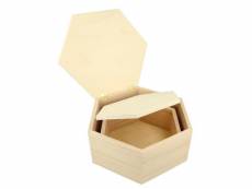 2 boîtes en bois hexagonales 14002311