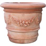 Biscottini - Pot de fleurs d'extérieur Vase en terre cuite Made in Italy Pot de jardin Jardinière de balcon Décorative Grand bol Fait main