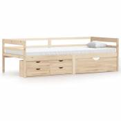 Cadre de lit avec tiroirs et armoire Bois de pin 90x200