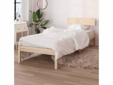 Cadre de lit bois de pin massif 90x190 cm uk simple