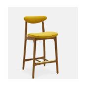 Chaise de bar en laine moutarde et frêne naturel 65 cm Série 200-190 - 366 Concept