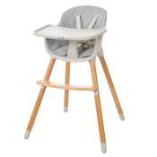 Chaise haute bébé avec coussin d'assise en bois et