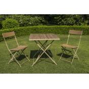 Chalet&jardin - set robinier ensemble bistro - 1 table + 2 chaises