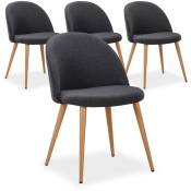 Cotecosy - Lot de 4 chaises scandinaves Maury Gris Foncé - Gris foncé