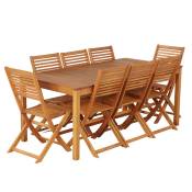 Ensemble table et chaises 8 places en bois FSC 160