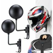 Ensoleille - support de casque, support mural de casque de rotation en métal, support de casque vélo avec 2 crochets cintre de casque pour moto,