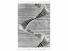 Graphica - tapis effet relief motifs montagnes blanc noir 120x170