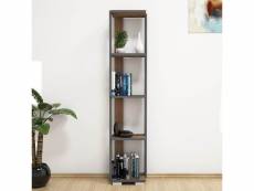 Homemania bibliothèque nicol avec étagères, meuble de rangement - pour salon, bureau - couleur noyer en bois, 33,6 x 25,8 x 153 cm HIO8681285936943