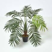 Homescapes - Mini-Palmier artificiel vert en pot, 70 cm - Plante verte et pot noir