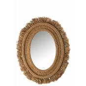 Jolipa - Miroir ovale en Textile Naturel 97x78x4cm