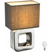 Lampe de table d'écriture en céramique salon bureau lampe de lecture cube en tissu dans un ensemble comprenant des ampoules led
