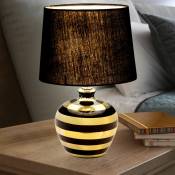 Lampe de table en céramique salon éclairage de salle de travail lampe textile or noir Nino 52200145