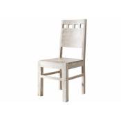 Massivmoebel24 - Chaise 45x45 Acacia blanchi White