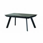 Meubletmoi - Table extensible 160 à 240 cm en céramique gris et pieds acier - DRAKKAR - Gris anthracite