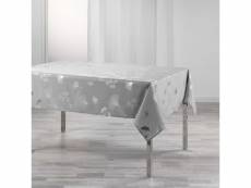 Nappe rectangle 150 x 300 cm polyester imprime metallise bloomy gris/argent 1722665-gris-argent