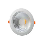 Optonica - Downlight led 20W rond ∅195mm - Blanc