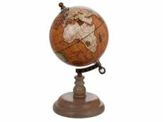 Paris prix - statuette déco "globe vintage" 25cm rouille
