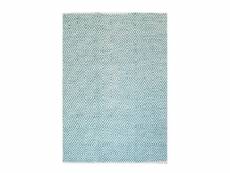 Paris prix - tapis géométrique fait main "aperitif" turquoise 120 x 170 cm
