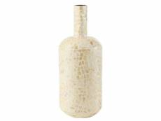 Paris prix - vase bouteille motif mosaïque "nuye" 54cm ivoire