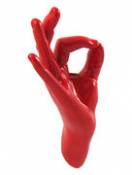Patère Hand Job - OK / Résine - fait main - Thelermont Hupton rouge en plastique