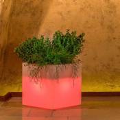 Pot de fleurs lumineux cube Led carré en résine h