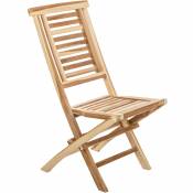 Primematik Chaise pliante d'extérieur en bois de teck certifié
