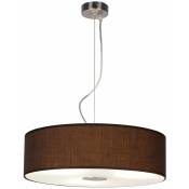 Suspension textile lampe de table à manger suspension suspension lampe de salon marron, acier verre, 3x E27, DxH 45x175 cm