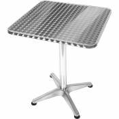 Table Bistro Haute de Bar Aluminium Réglage en Hauteur 70/110cm Ø60cm Meuble Terrasse Salon - Carré