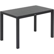 Table de jardin Ayora en aluminium - Dimensions : Longueur 116 cm x Largeur 74 cm x Hauteur 70 cm. - Gris foncé
